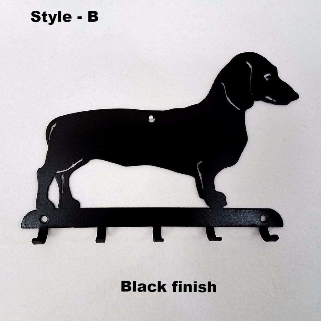 Decorative Dachshund Dog Design Black Metal Wall Mounted 4 Hook Organi –  MyGift
